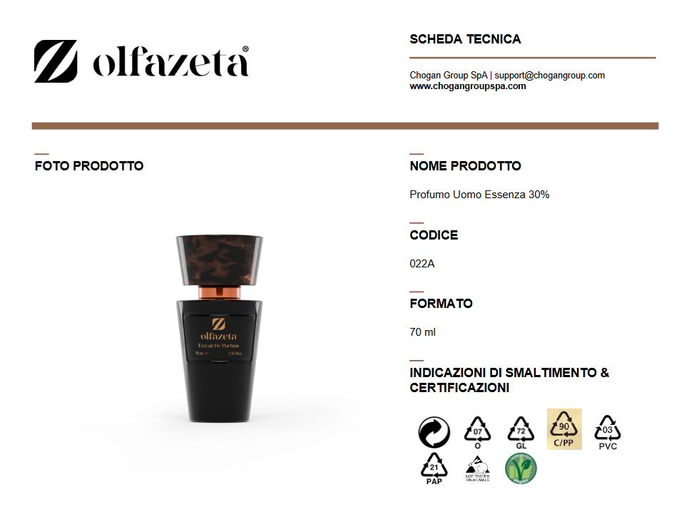 Parfum Olfazeta 30 ml Homme inspiré de TERRE D'HERMES par HERMES - Cod: 322 