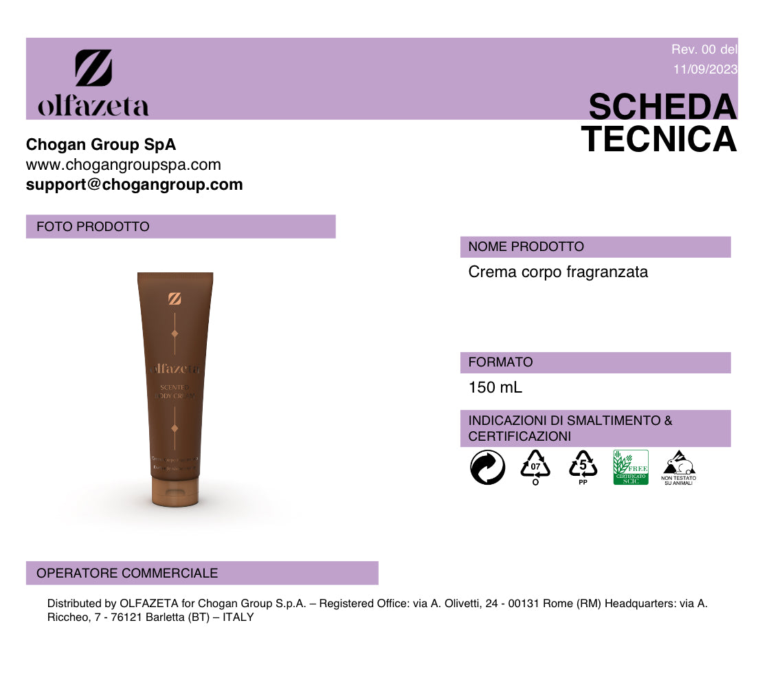 CREMA CORPO olfazeta donna ispirato a BLACK OPIUM- 150 ml - codice CRF055