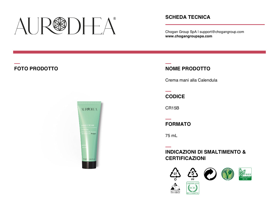 AURODHEA Crema mani alla Calendula - cod. CR15B