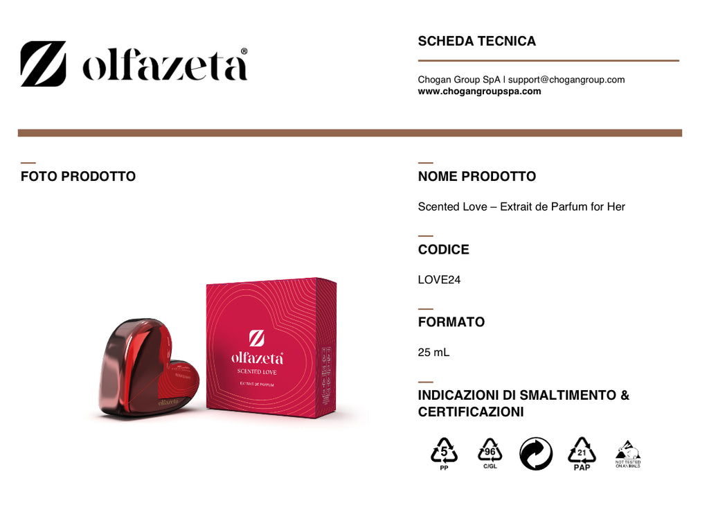 Parfum femme Olfazeta 25 ml SCENTED LOVE floral oriental hespéridé - code Love24