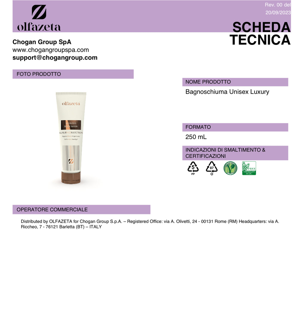 BAGNOSCHIUMA olfazeta unisex Luxury ispirato a LOST CHERRY TOM FORD- 250 ml - codice BSF111