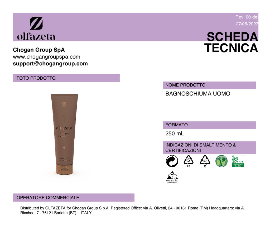 BAGNOSCHIUMA olfazeta uomo ispirato a AVENTUS CREED - 250 ml - codice BSF068