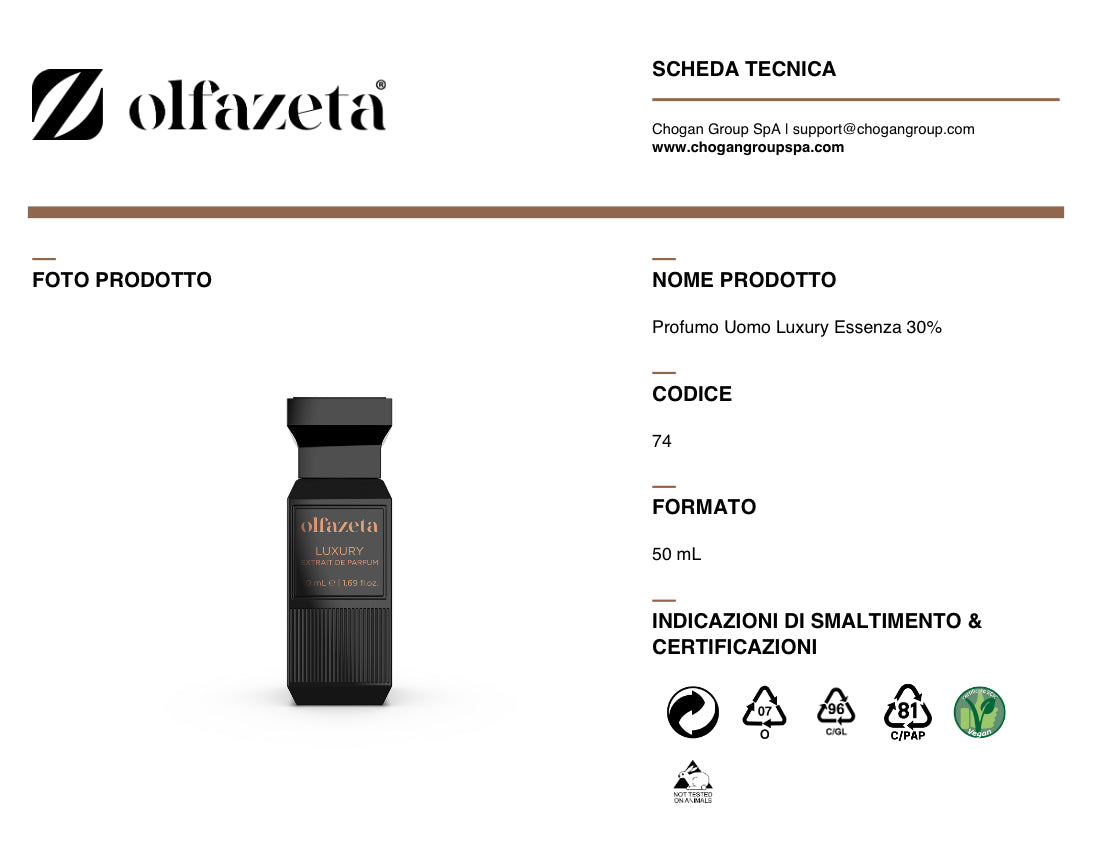 Olfazeta profumo Uomo Luxury 50ml - cod. 074