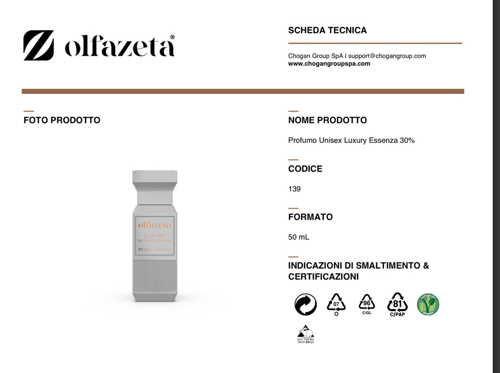 Olfazeta profumo Unisex Luxury 50ml - cod. 139