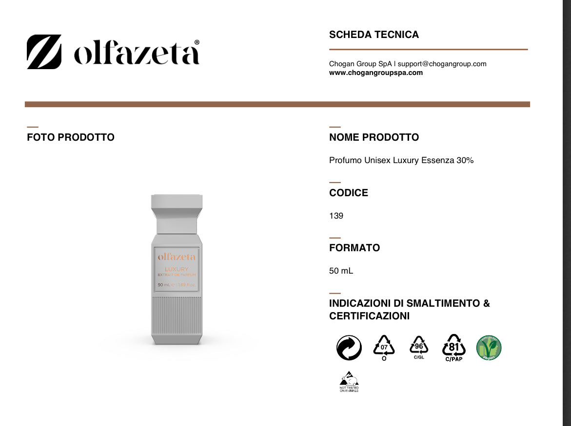 Olfazeta profumo Unisex Luxury 50ml - cod. 139