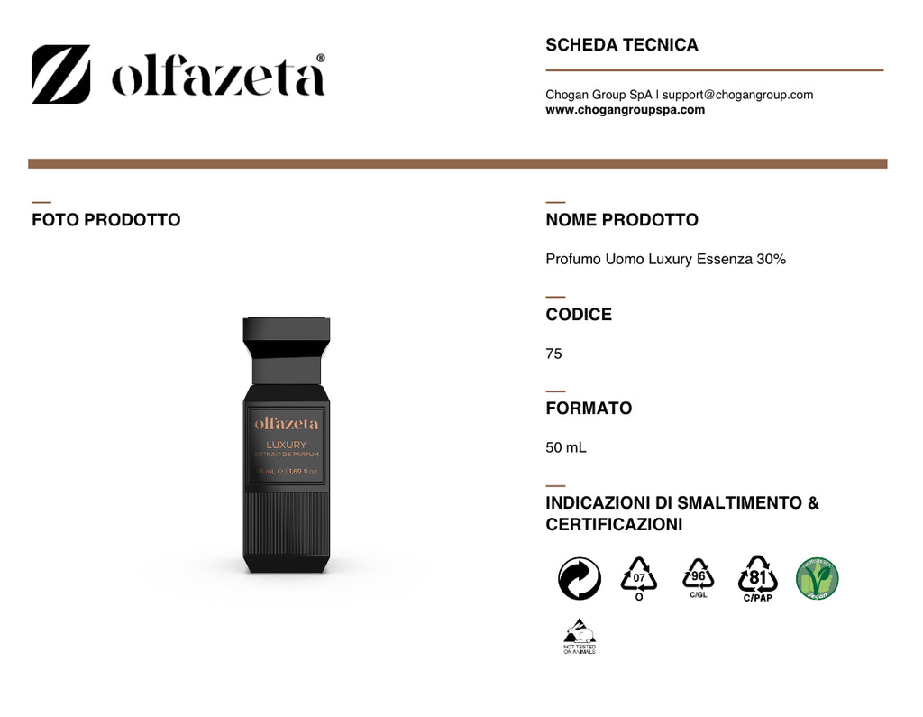 Olfazeta profumo Uomo Luxury 50ml - cod. 075