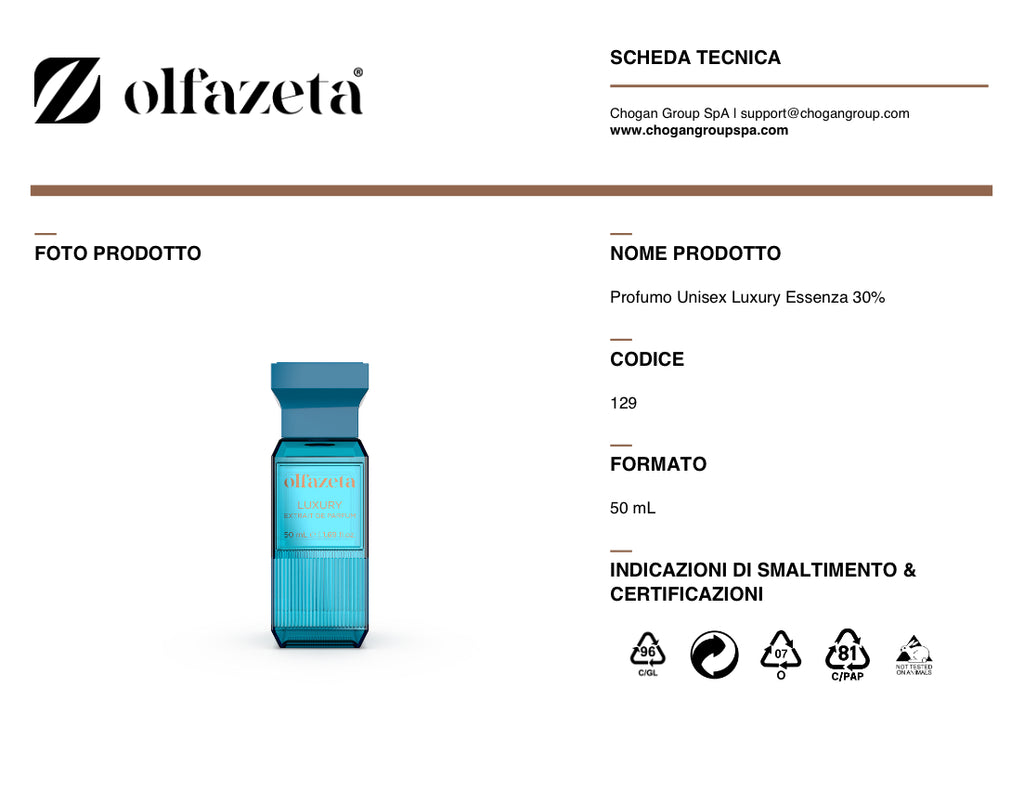 Olfazeta profumo Unisex Luxury 50ml - cod. 129
