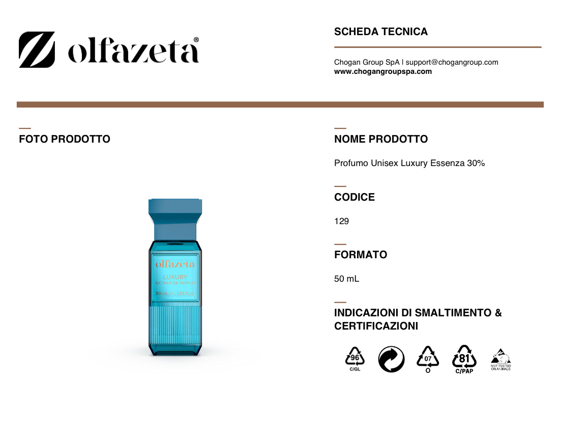 Olfazeta profumo Unisex Luxury 50ml - cod. 129