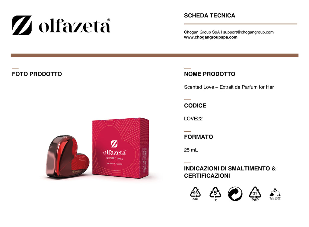 Parfum femme Olfazeta 25 ml SCENTED LOVE, doux oriental floral - code Love22