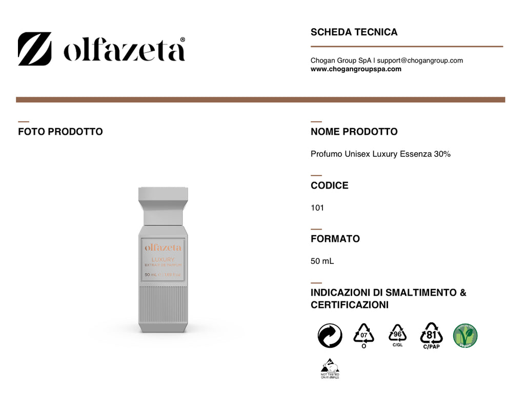 Olfazeta profumo Unisex Luxury 50ml - cod. 101