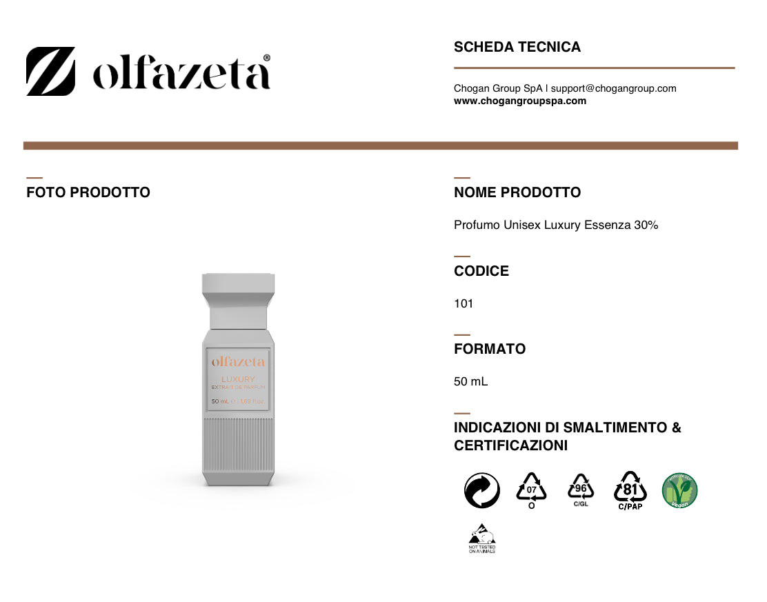 Olfazeta profumo Unisex Luxury 50ml - cod. 101