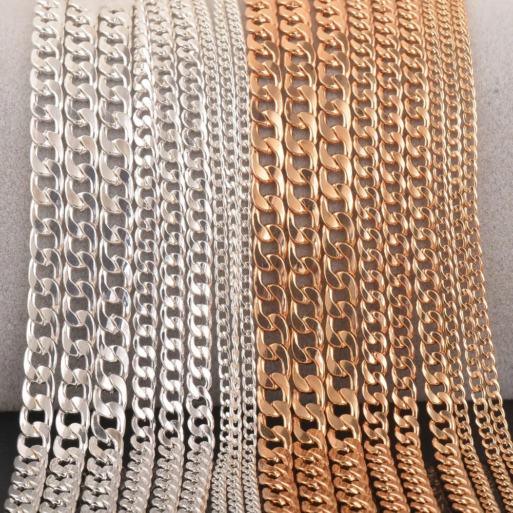 Collana a Maglia Cubana – 1 Pezzo, Placcata Argento o Oro, Lunghezza Personalizzabile