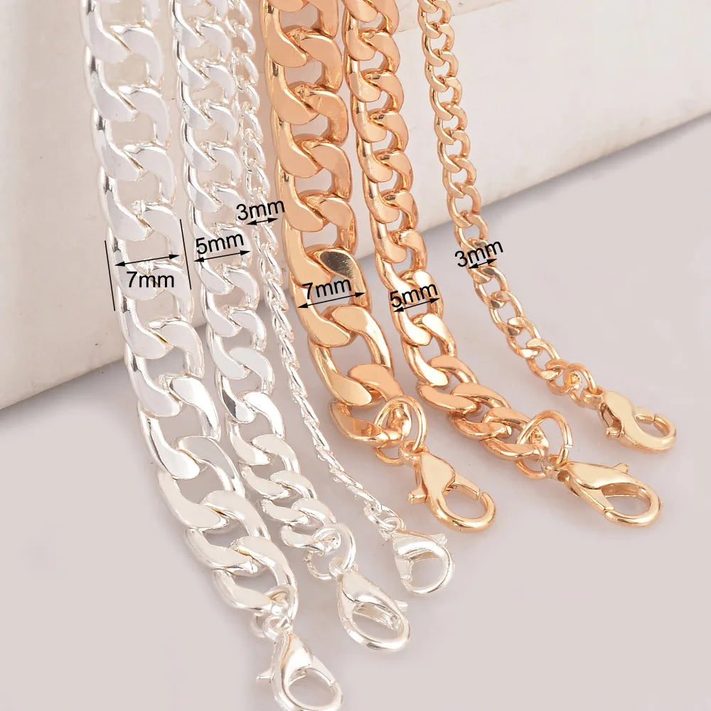 Collana a Maglia Cubana – 1 Pezzo, Placcata Argento o Oro, Lunghezza Personalizzabile