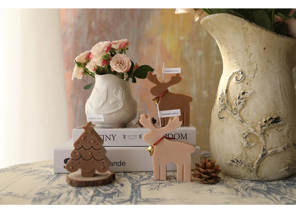 Candela decorativa natalizia a forma di Renna