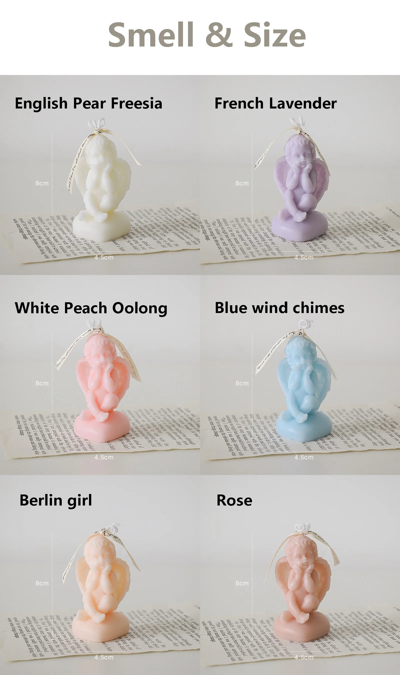 Candela decorativa a forma di angioletto