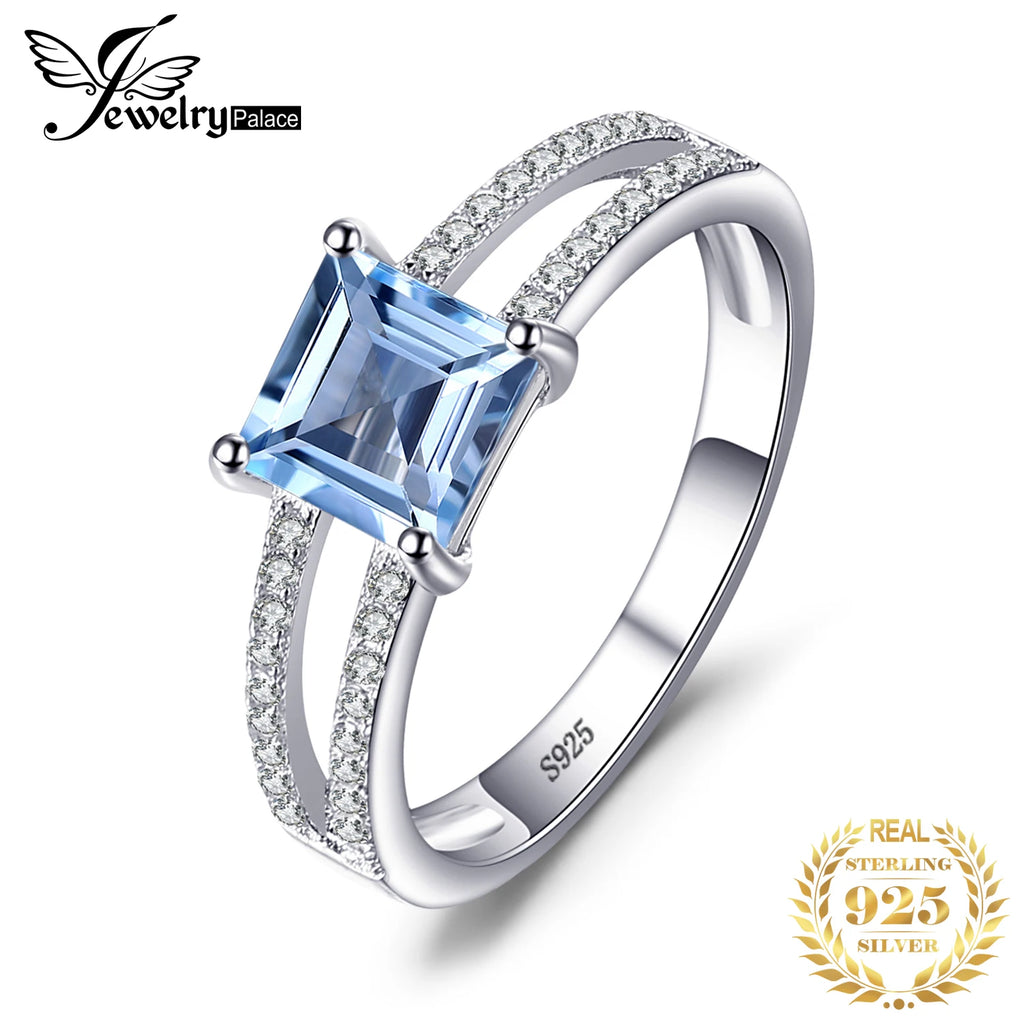 Anello principessa con zircone azzurro stile principessa