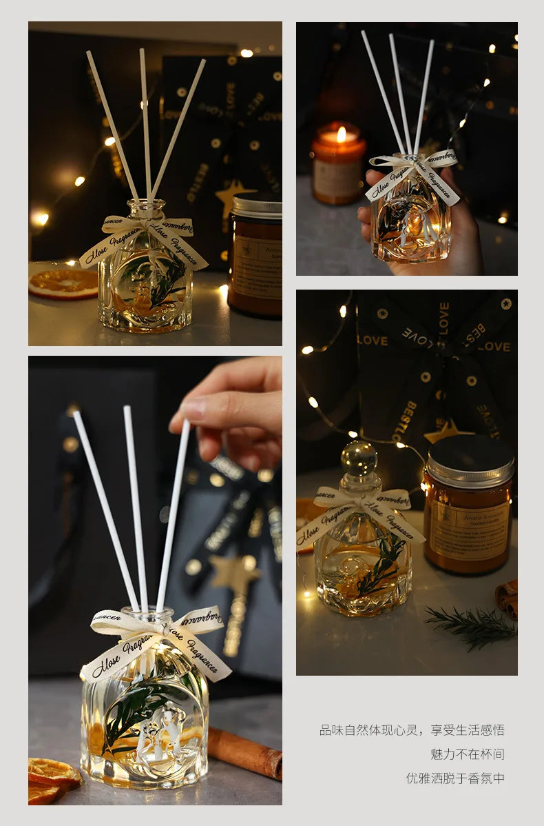 Gift box ornamentale con fragranza all'arancia e candele profumate abbinate