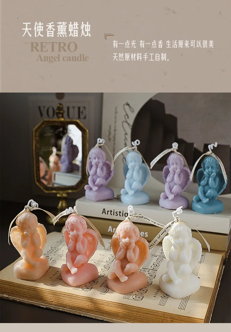 Candela decorativa a forma di angioletto