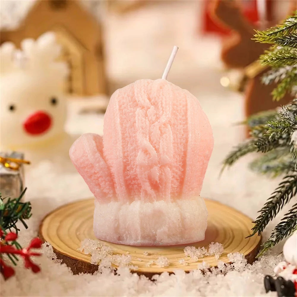 Candela decorativa profumata a forma di guanto natalizio