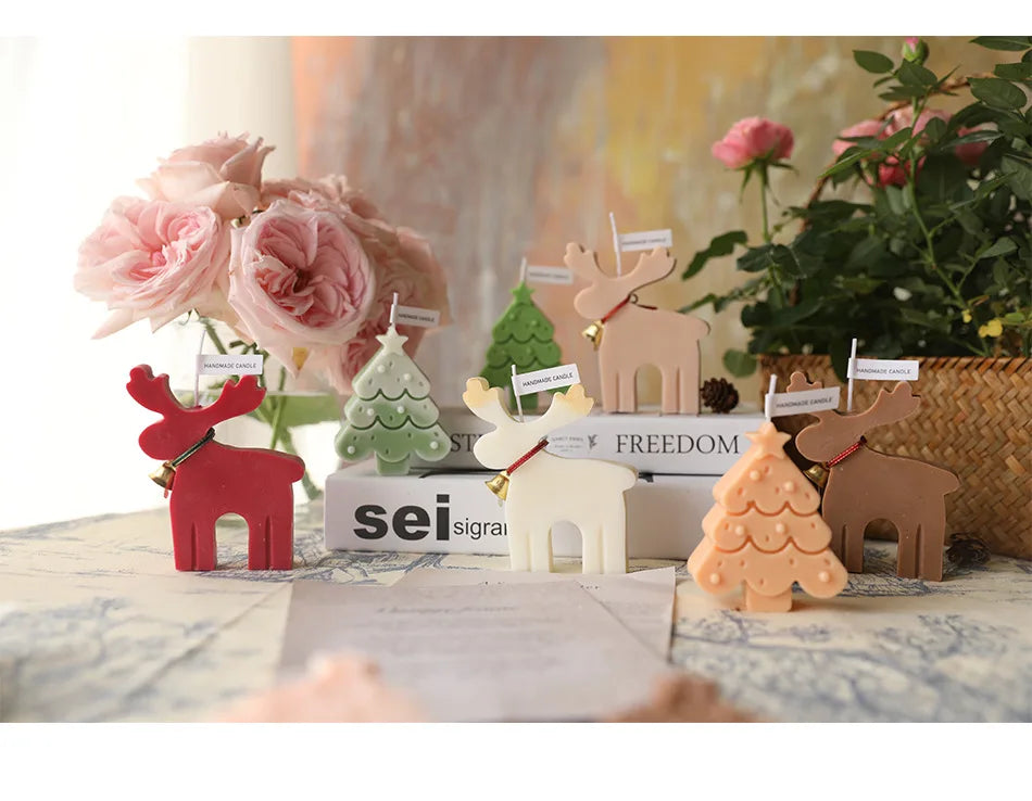 Candela decorativa natalizia a forma di Renna