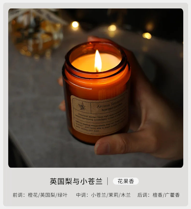 Gift box ornamentale con fragranza all'arancia e candele profumate abbinate