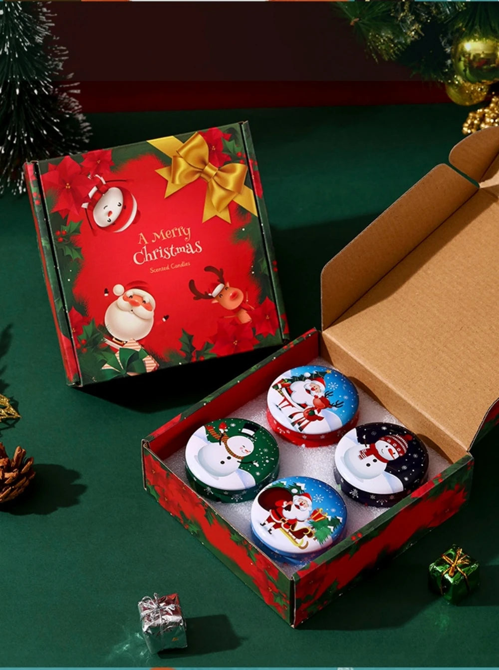 Candela profumata natalizia ornamentale - 4 pz