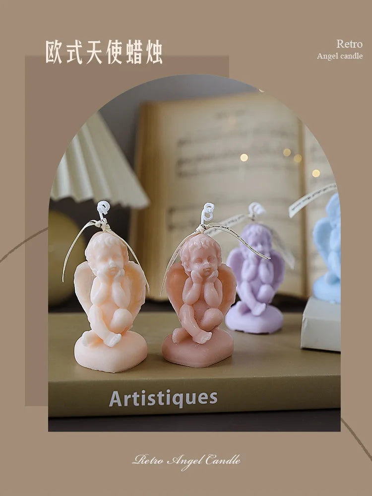 Candela decorativa a forma di angioletto