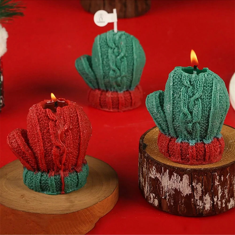 Candela decorativa profumata a forma di guanto natalizio