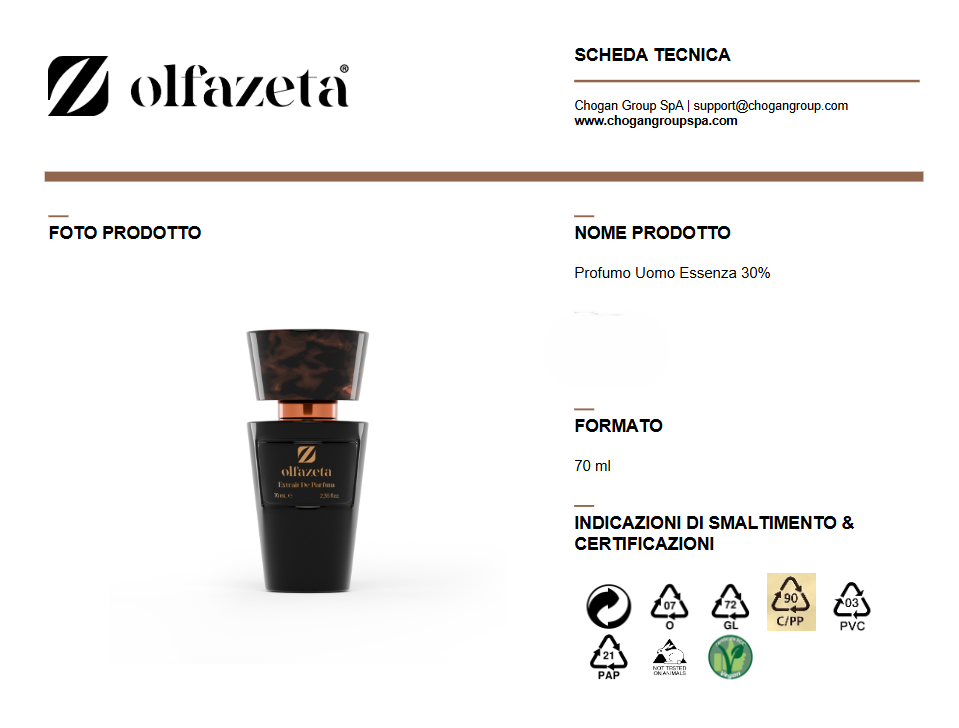 Parfum unisexe Olfazeta 70 ml - Inspiré par INTENSE CAFE' de MONTALE - cod. 105