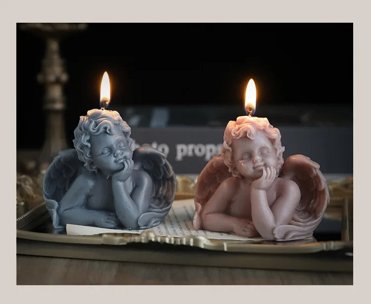 Candela decorativa a forma di angioletto