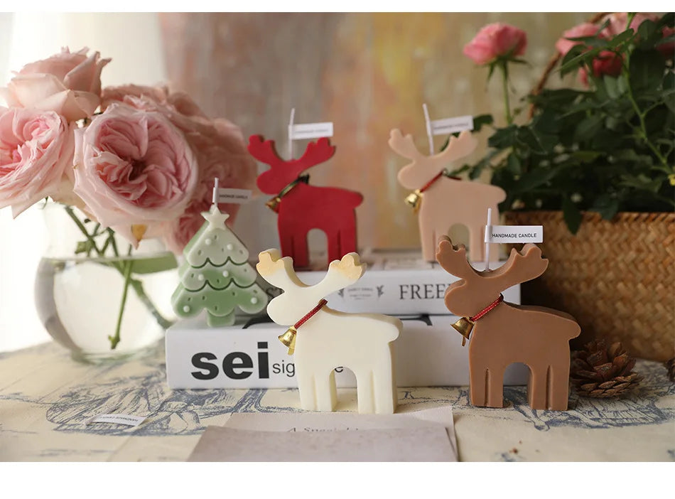 Candela decorativa natalizia a forma di Renna