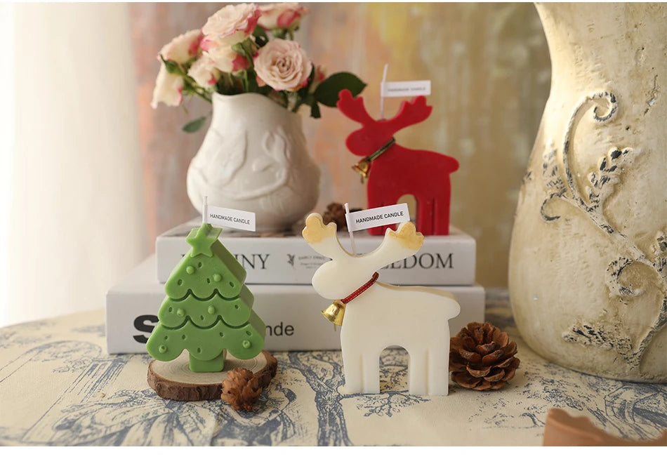 Candela decorativa natalizia a forma di Renna