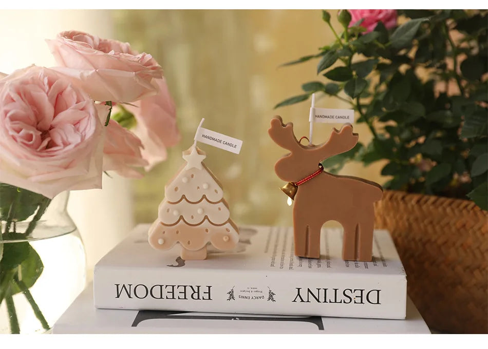 Candela decorativa natalizia a forma di Renna
