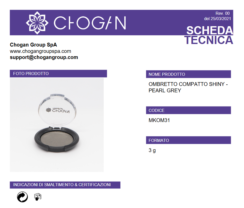 CHOGAN OMBRETTO COMPATTO SHINY - PEARL GREY