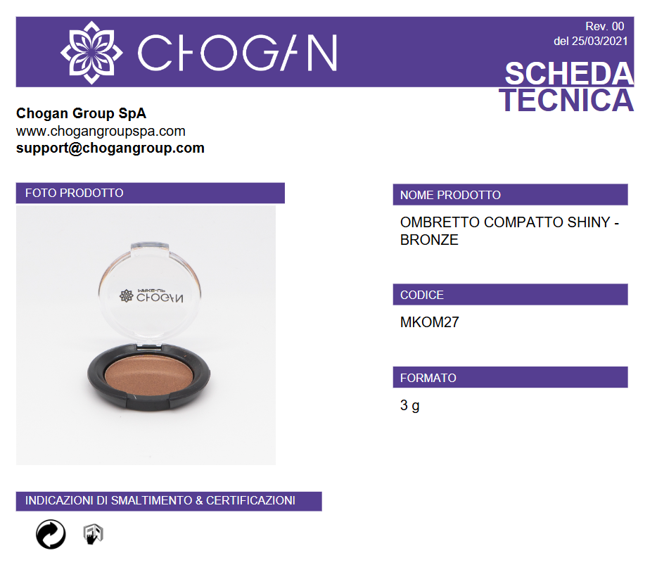 CHOGAN OMBRETTO COMPATTO SHINY - BRONZE