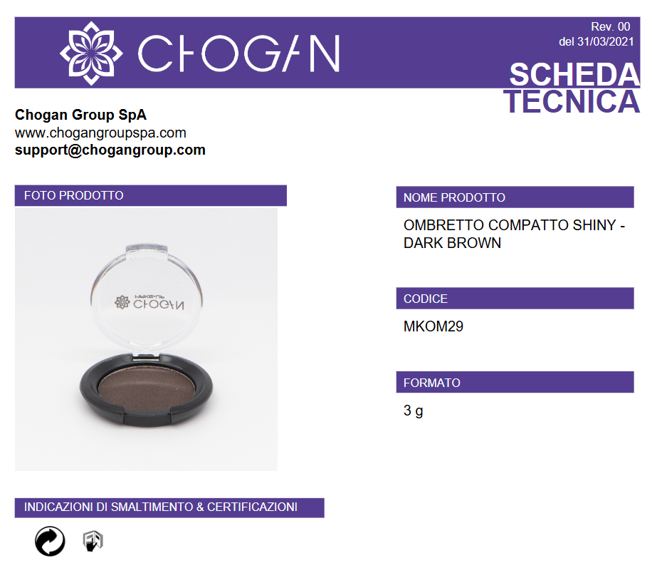 CHOGAN OMBRETTO COMPATTO SHINY - DARK BROWN