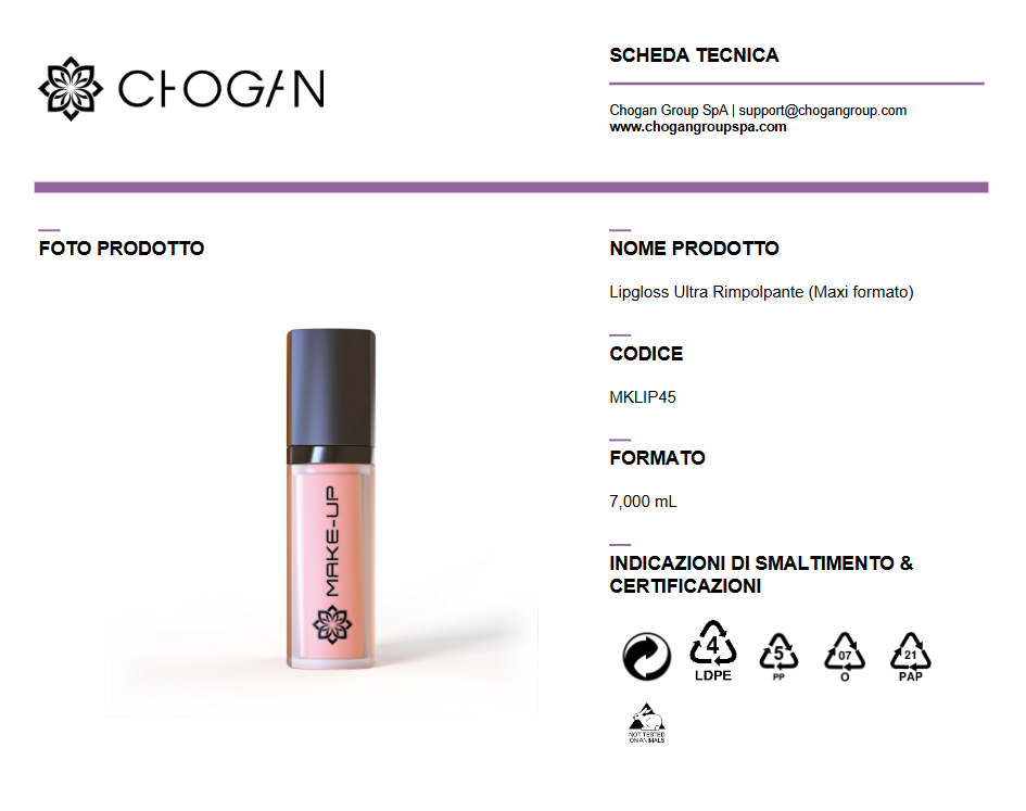 CHOGAN Lipgloss Ultra Rimpolpante (Maxi formato) ROSA