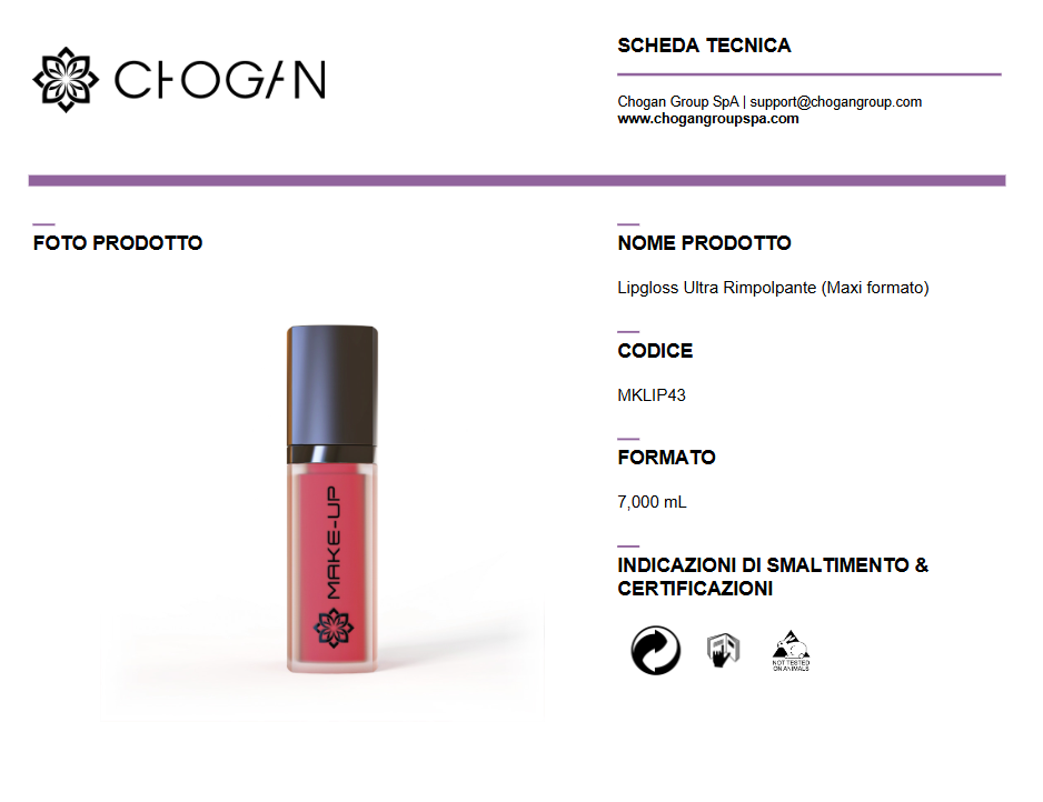 CHOGAN Lipgloss Ultra Rimpolpante (Maxi formato) BERRY