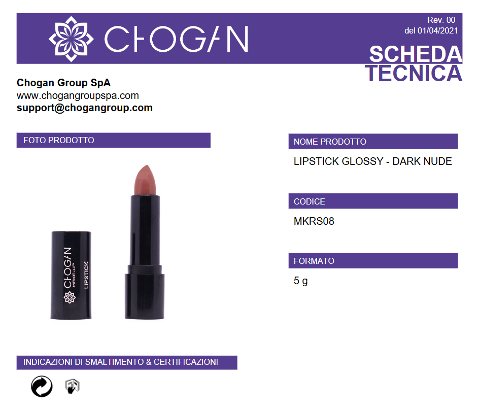 CHOGAN LIPSTICK GLOSSY - DARK NUDE