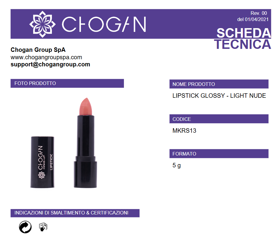 CHOGAN LIPSTICK GLOSSY - LIGHT NUDE