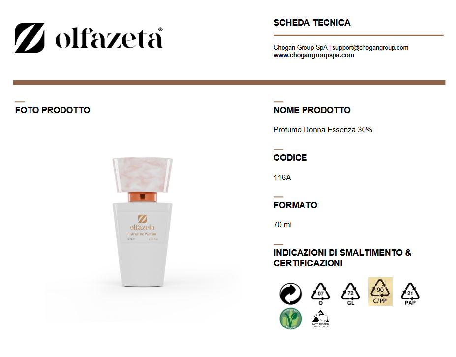 Parfum Olfazeta 70 ml Femme inspiré par YES I AM de CACHAREL - Cod: 116 