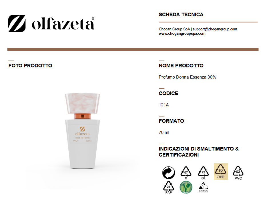 Parfum Olfazeta 70 ml Femme inspiré de L'INTERDIT de GIVENCHY - Code : 121 