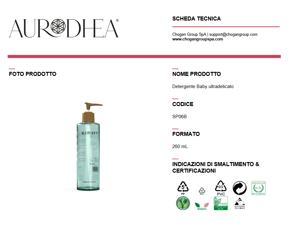 AURODHEA Detergente Baby ultradelicato 260ml - SP06B
