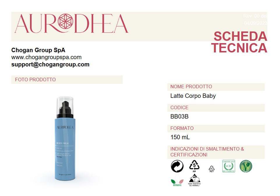 AURODHEA Latte Corpo Baby 150ml - cod. BB03B