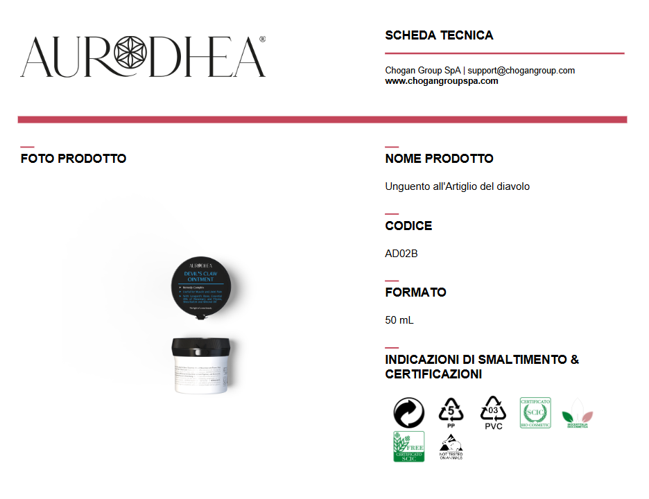 AURODHEA Unguento all'Artiglio del diavolo 50ml - AD02B