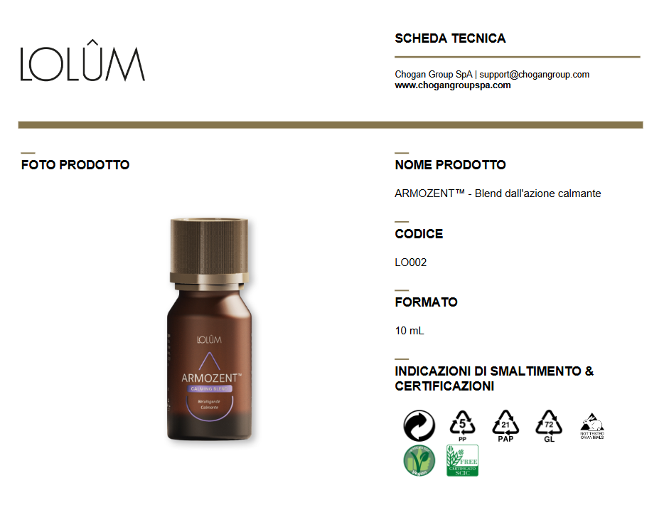 LOLUM ARMOZENT™ - Blend dall'azione calmante 10ml - Cod. LO002