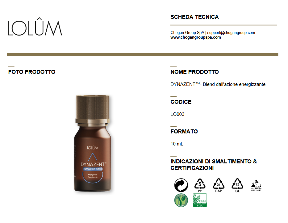 LOLUM DYNAZENT™- Blend dall'azione energizzante 10ml - Cod. LO003