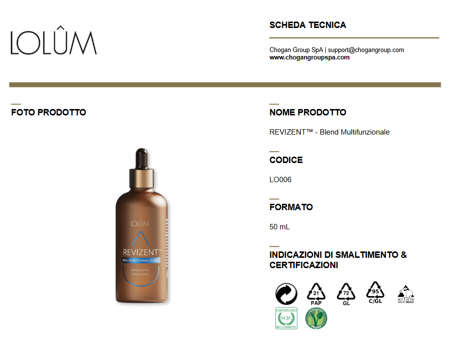 LOLUM REVIZENT™ -Blend Multifunzionale 50ml - Cod. LO006