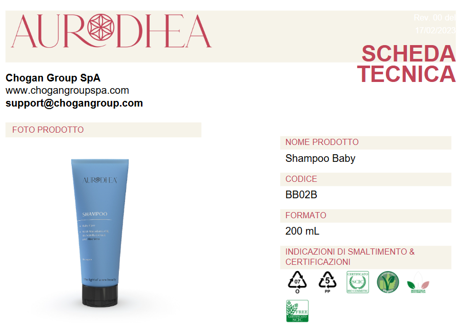 AURODHEA Shampoo Baby - 200 ml - BB02B