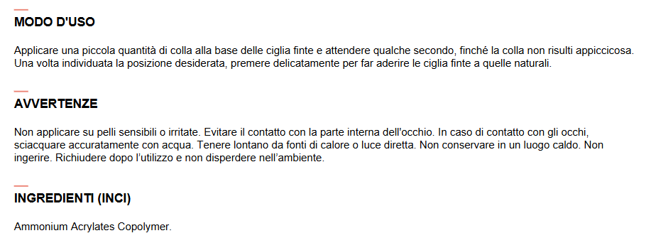 CHOGAN Colla per ciglia finte - Cod. ELS13